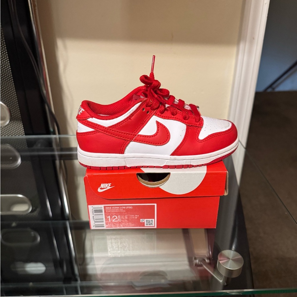 Nike Kids Red and White Sneakers